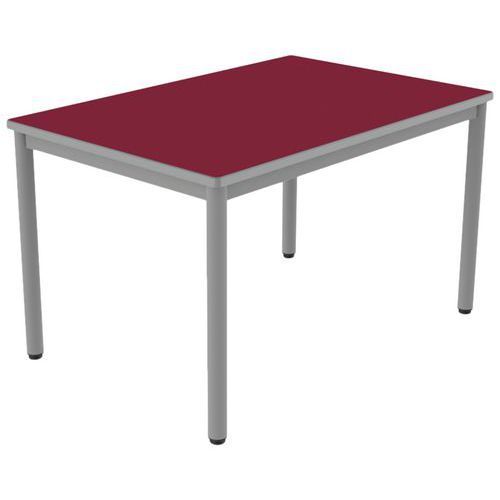 TABLE CARÉLIE 120X80 T5 - 4P STRAT POLYU. CERISE GRIS/9006 - MOBIDECOR