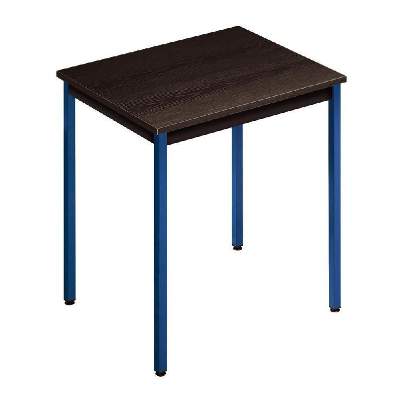 TABLE POLYVALENTE RECTANGLE - L. 70 X P. 60 CM - PLATEAU NOIR - PIEDS BLEU