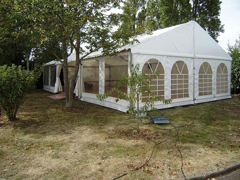 Tente de réception aluminium - largeur 8m, hauteur 2,45m - montage rapide et grandes ouvertures_0