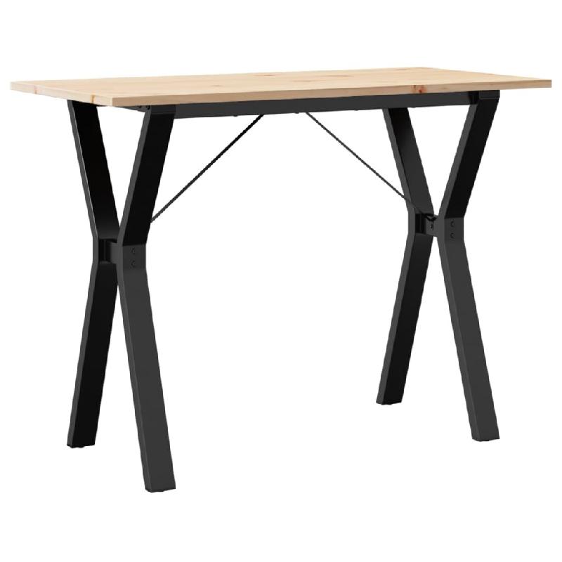 VidaXL Table à manger cadre en Y 100x50x75 cm bois de pin massif acier Modèle Atlas Métal - 3282719_0
