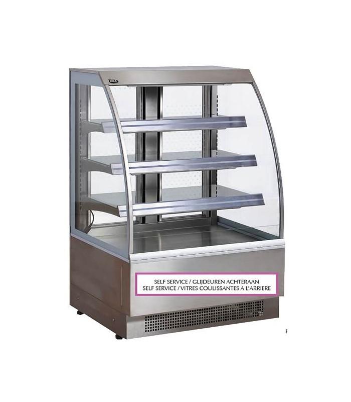 Vitrine semi-murale libre-service Vienna - hauteur 1360 mm - inox - gaz R404A - compresseur incorporé_0
