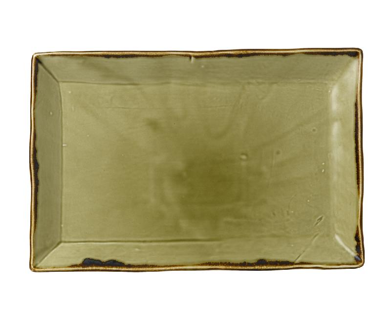 ASSIETTE PLATE RECTANGULAIRE VERT PORCELAINE 34,5X23,3 CM HARVEST DUDSON