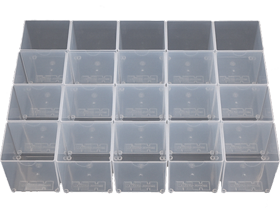 20 casiers translucides pour Mobil-Box basses 58x58 mm - Référence 10568_0