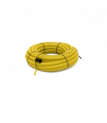 Gaine de protection gaz Ø63mm - Janoflex jaune avec tire-fils - Couronne 50m_0