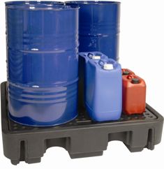 Bac de rétention en polyéthylène pour 4 fûts de 220L - rétention 250L - référence BRPN 4F-250_1