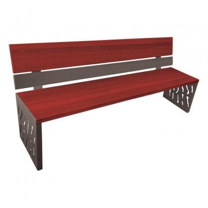 Banc Venise - 1,8m - Structure acier et bois exotique certifié FSC - Dossier personnalisable_0