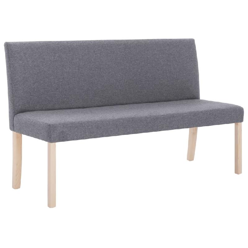Banquette pouf tabouret en polyester gris clair 139,5 cm - cadre en pin massif durable_0
