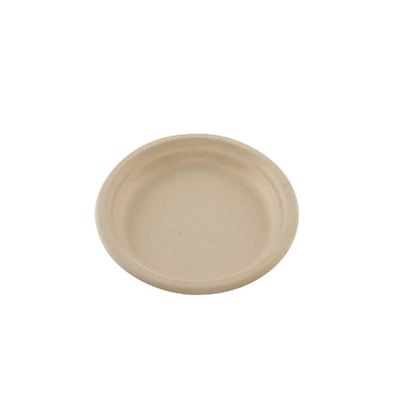 Betik Ecoline – 800 unités – Assiette ronde bagasse naturel  – Ø 22 cm - beige Bagasse 1010230_0