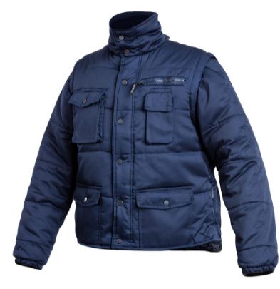 Blouson multipoches POLENA SLEEVE matelassé, manches amovibles 65% polyester 35% coton (Marine) - PCGF05-S -  Difac_0
