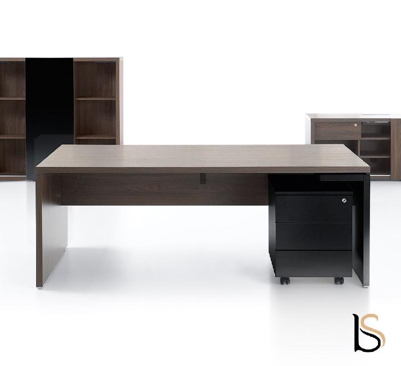 Bureau de direction Mito - MDD - 200, Noir, Sycomore foncé_0
