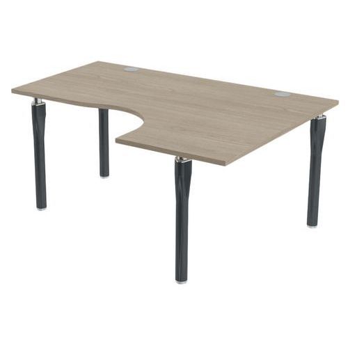 BUREAU NOGA COMPACT DROITE 160 X 120 CM CHÊNE GRIS ANTHRACITE