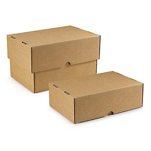 CAISSE CARTON TÉLESCOPIQUE BRUNE SIMPLE CANNELURE RAJA 44X32X13,5/24 CM