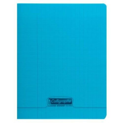 Calligraphe Lot de 10 Cahier Ligne 8000 17x22, 48p./24 feuilles 90 g/m² piquées, couv. PP bleue, Séyès - 3210330181028_0