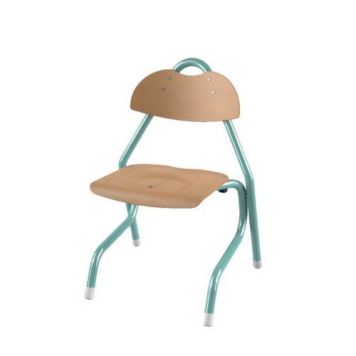 CHAISE TEMPO AST - T3 COQUE BOIS NATUREL - ALU LAGON 6027 - MOBIDECOR