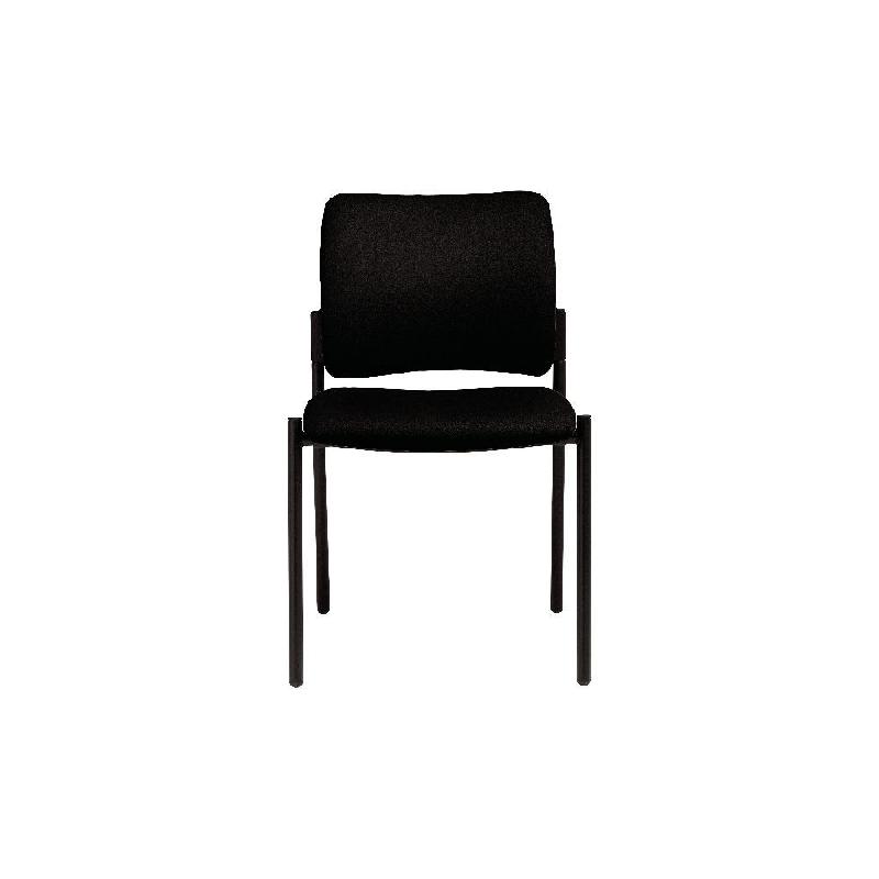 CHAISE VISITEUR BILBAO - TISSU REMBOURRE - NOIR