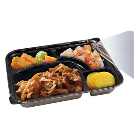 COFFRET REPAS 4 COMPARTIMENTS 27X20.6X5 CM PP NOIR (VENDU PAR 300)