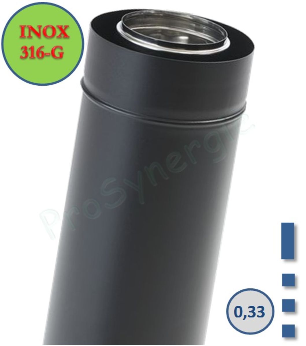 CONDUIT TÉLESCOPIQUE CONCENTRIQUE BIOTEN INOX/GALVA - Ø 80/125 MM