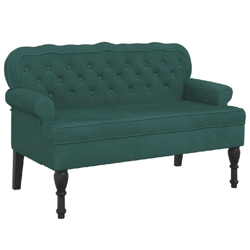 Décoshop26 - Banc canapé avec dossier capitonné accoudoirs 119,5 x 64,5 x 75 cm en velours vert foncé DEC024661 - 3000254832775_0