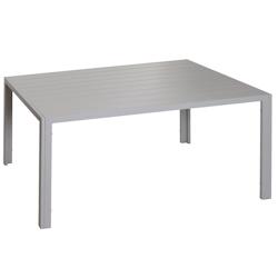 Décoshop26 - Table de jardin balcon 140 x 80 cm en aluminium gris clair 04_0008554 - gris 3000262622412_0