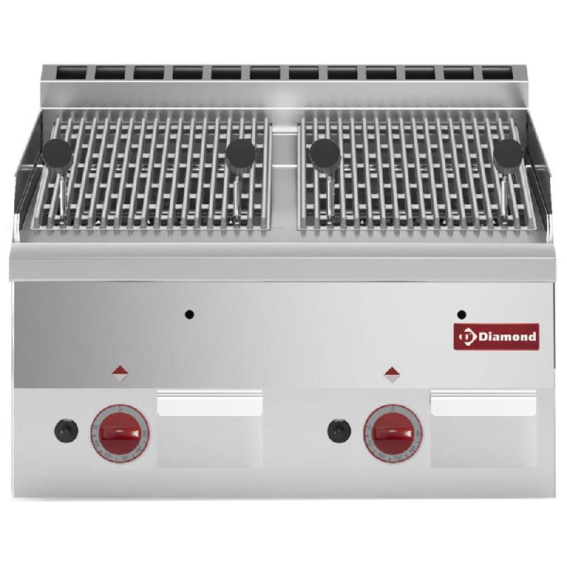 Diamond - Grill pierres de lave gaz avec grille de cuisson en fonte -Top- - réf. G60/GPL6T-N - gris AKS-G60/GPL6T-N_0