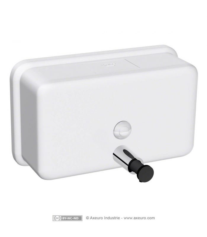 Distributeur de savon en inox 304 laqué blanc - Axeuro Industrie - modèle AX9408W - pour sanitaires PMR/PHMR/UFR_0