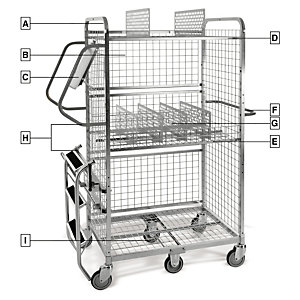 ÉTAGÈRE AVEC PANIER POUR CHARIOT DE PRÉPARATION