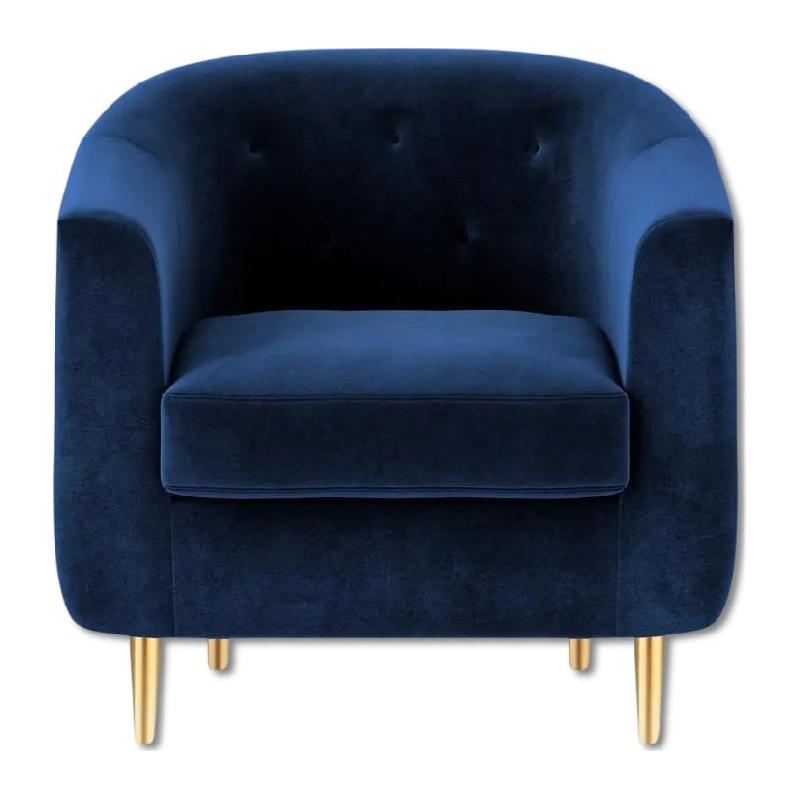 Fauteuil velour bleu Inconnue CHSHN75x85TissBleu_0