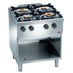 Fourneau gaz 4 feux - Base 700 - Brûleurs haut rendement 3,5 kW et 6 kW sur armoire ouverte GN 2/1 C4GA7-SP_0