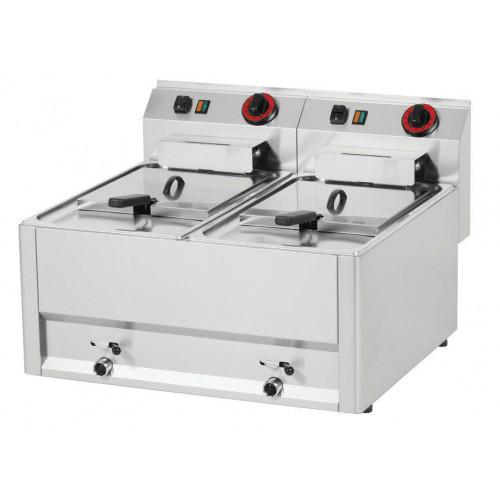 FRITEUSE PROFESSIONNELLE ÉLECTRIQUE TRIPHASÉE AVEC VIDANGE - 2X9L SÉRIE 600