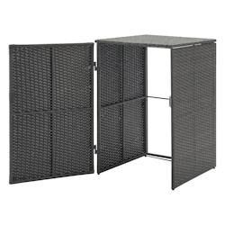 Helloshop26 - Cache poubelle widnau pour 1 conteneur avec revêtement polyrotin 109 x 70 x 78 cm 03_0006697 - 3001837982726_0