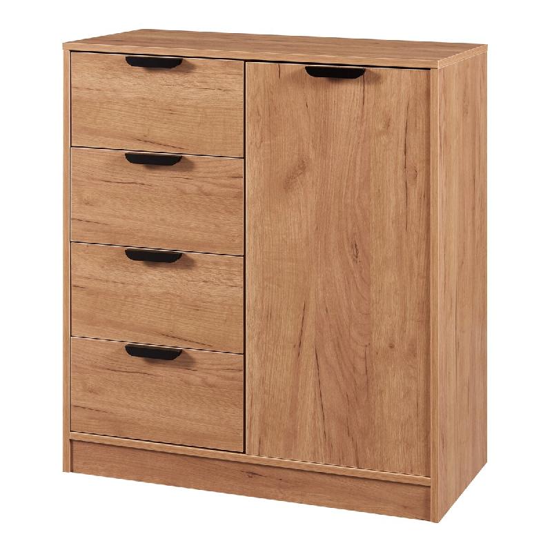 Helloshop26 - Commode meuble de rangement pratique entrée salon chambre MDF 90 x 80 x 40 cm effet chêne 03_0009319 - Bois manufacturé 3000224625956_0