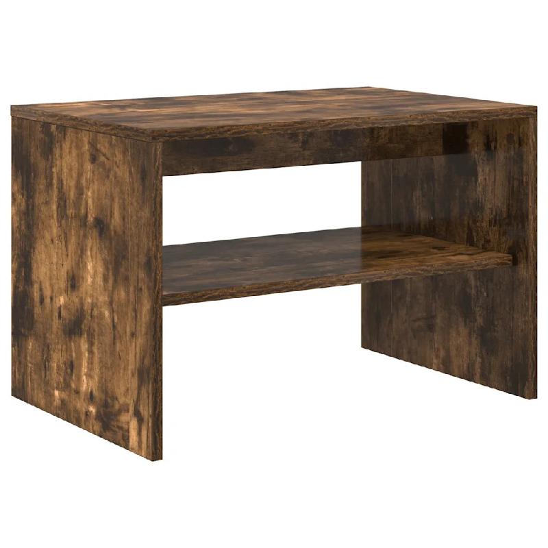 Helloshop26 - Meuble TV design fonctionnel 60 x 40 x 40 cm double fonction rangement en bois d'ingénierie chêne fumé 02_0051223 - Bois massif 30002_0