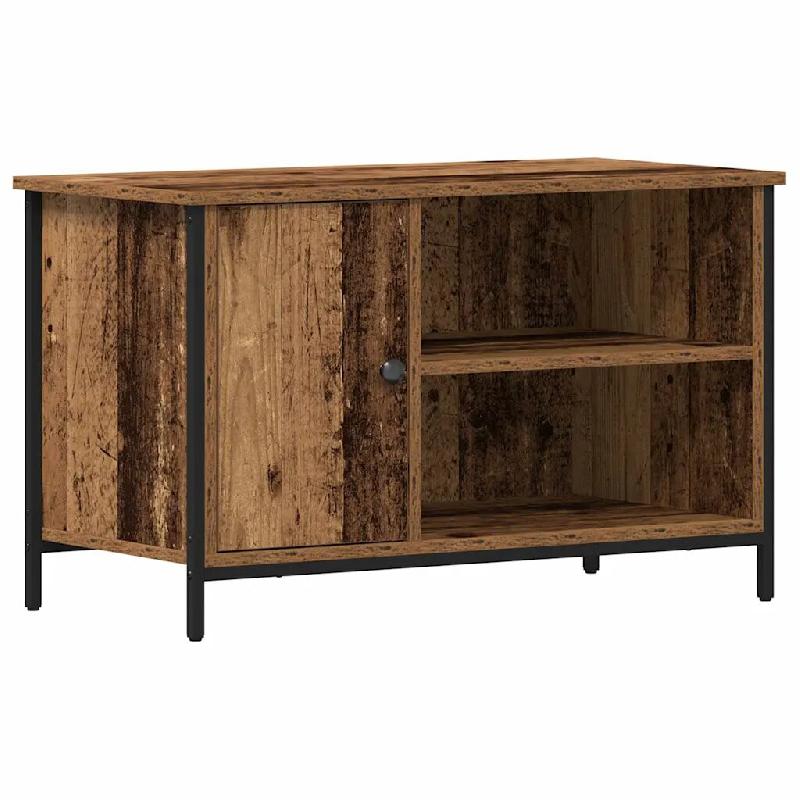 Helloshop26 - Meuble TV rectangulaire moderne avec rangement pratique salon 80 x 40 x 50 cm en bois ancien 02_0051823 - Bois massif 3000237110548_0