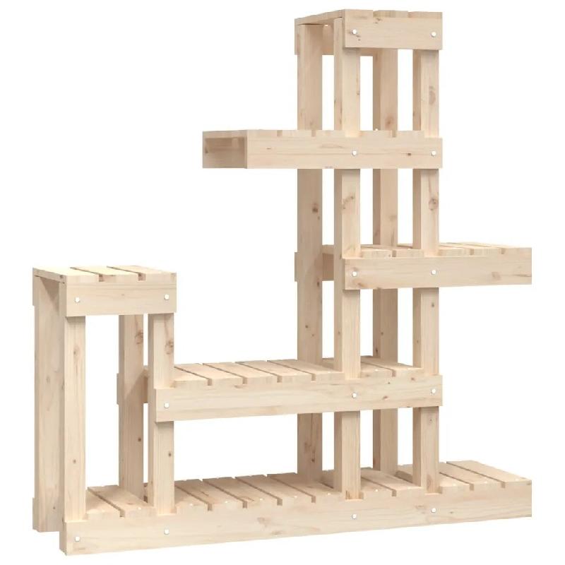 Helloshop26 - Support à plantes en bois massif style rustique jardin patio 92 x 25 x 97 cm en bois de pin naturel 02_0048471 - Bois massif 3000235303_0