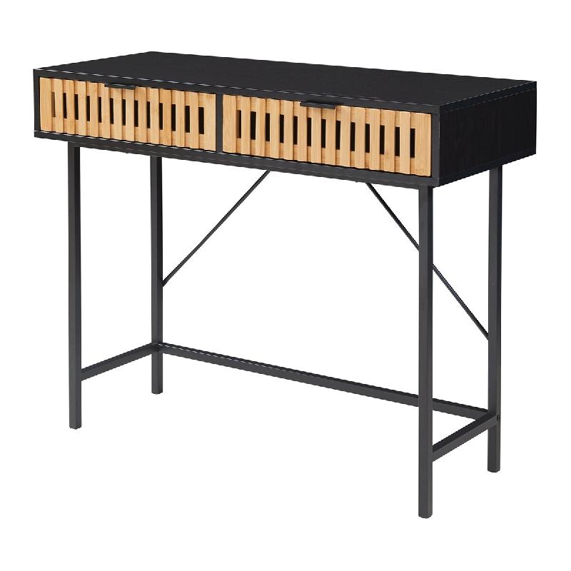 Helloshop26 - Table console 100 x 40 x 75 cm noir naturel 03_0010880 - 3000225458539_0