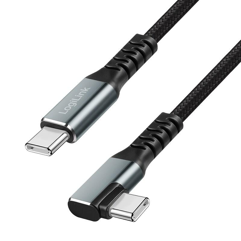 LogiLink Câble USB 3.2, USB-C - USB-C coudé, 2,0 m, 2 m - 4052792081466_0