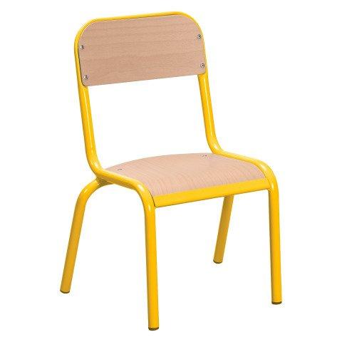 LOT DE 2 - LOT DE 2 CHAISES SCOLAIRES LUDO - TAILLE 1 - MATERNELLE PETITE SECTION - COULEUR VERNIS JAUNE