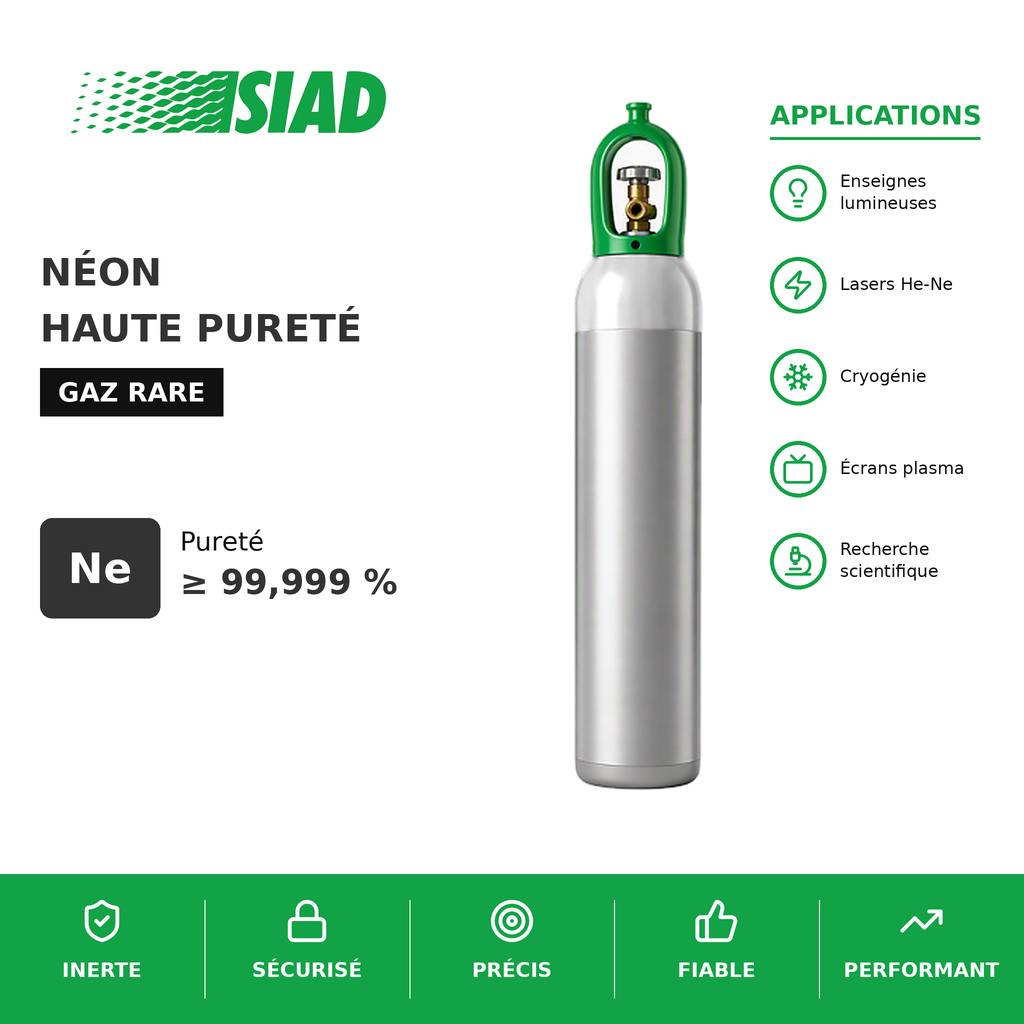 Néon (Ne) SIAD pour enseignes lumineuses - gaz rare à luminescence rouge-orangé_0