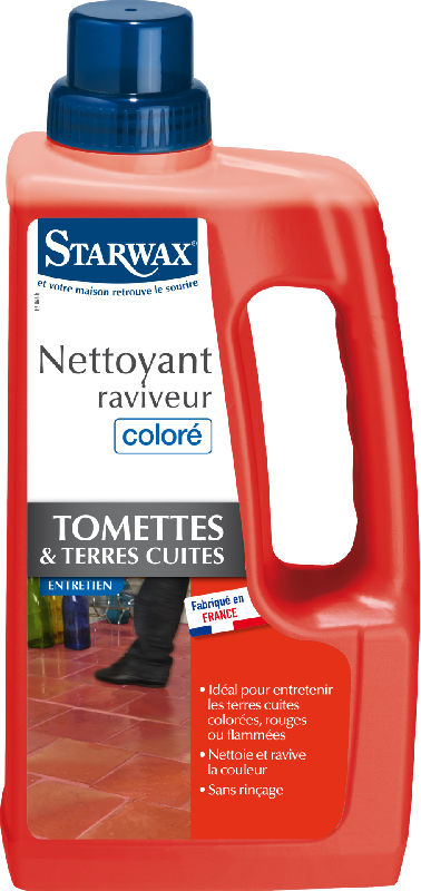 Nettoyant raviveur coloré pour sols rouges ou flammés - STARWAX 1 L - Sans rinçage_0