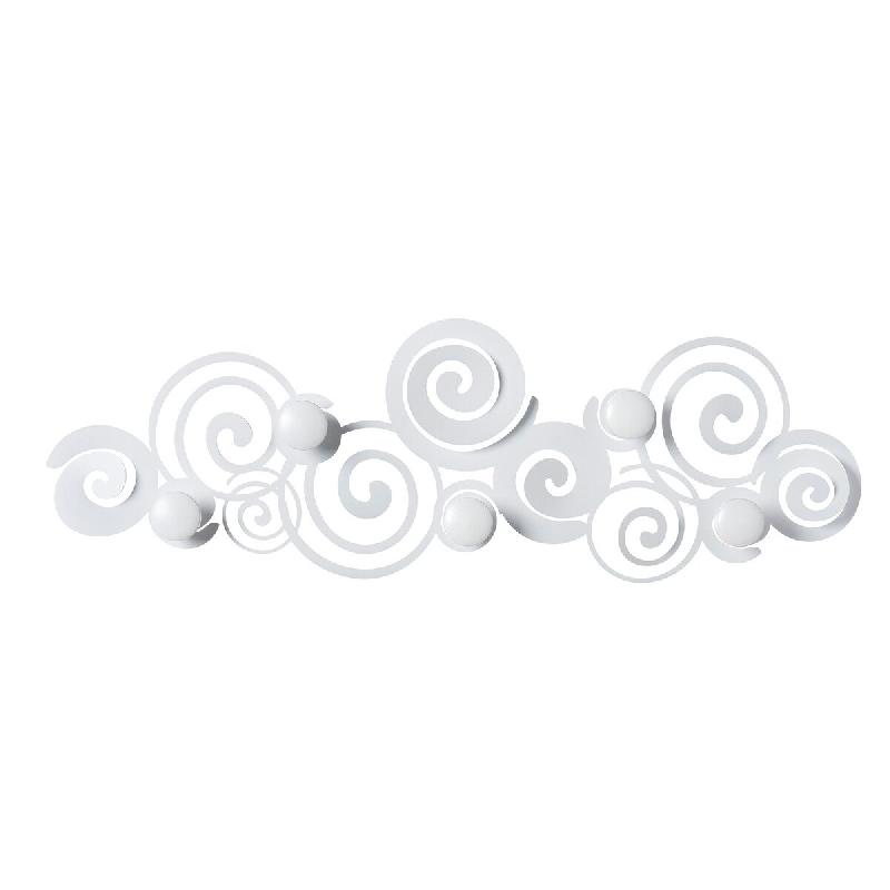 Orfeo Cintre mural moderne blanc Fabriquée en Italie en fer, 6 crochets, gain de place pour entrée, chambre et salle de bain - blanc 8050539905392_0