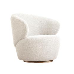 Oviala Business Fauteuil cosy en bouclette blanc - blanc 106994_0