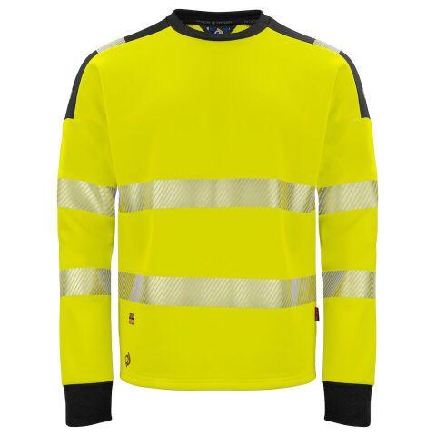 PROJOB 6108 SWEATSHIRT COL ROND EN ISO 20471 CLASSE 3/2 JAUNE/NOIR - TAILLE S