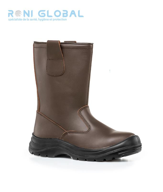 Botte de sécurité marron en cuir S3 SRC - PYROXITE COVERGUARD - Protection acier et semelle antistatique_0