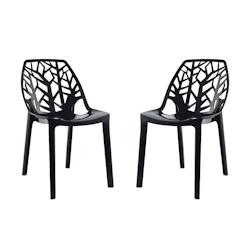 RATTATAN Lot de 2 chaises en polycarbonate, assise ergonomique, résistantes et empilables, design moderne pour cuisine, salle à manger, restaurant â_0