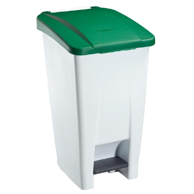 ROSSIGNOL Poubelle mobile a pedale - 60 L - mobily - blanc / vert_0