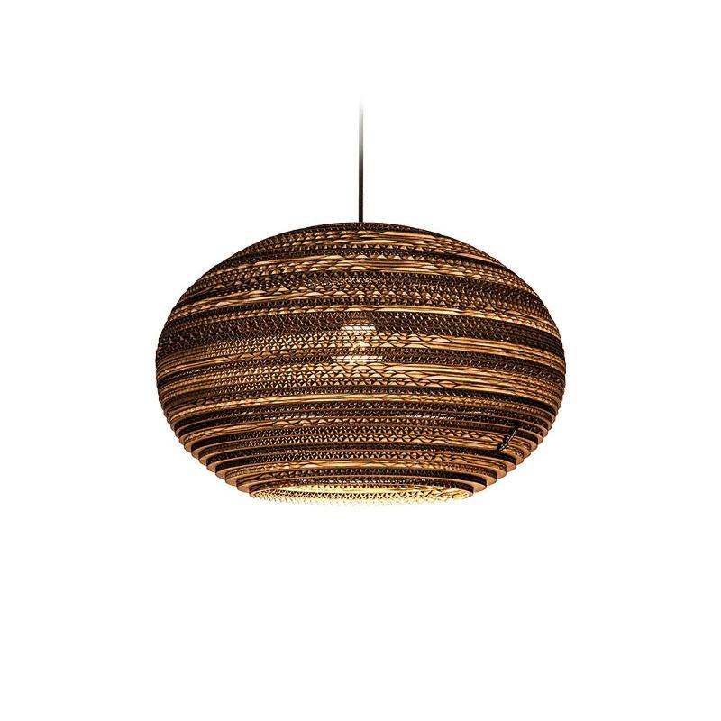 THINK PAPER SUSPENSION LAZY, Ø 44 CM, MARRON, CARTON, E27