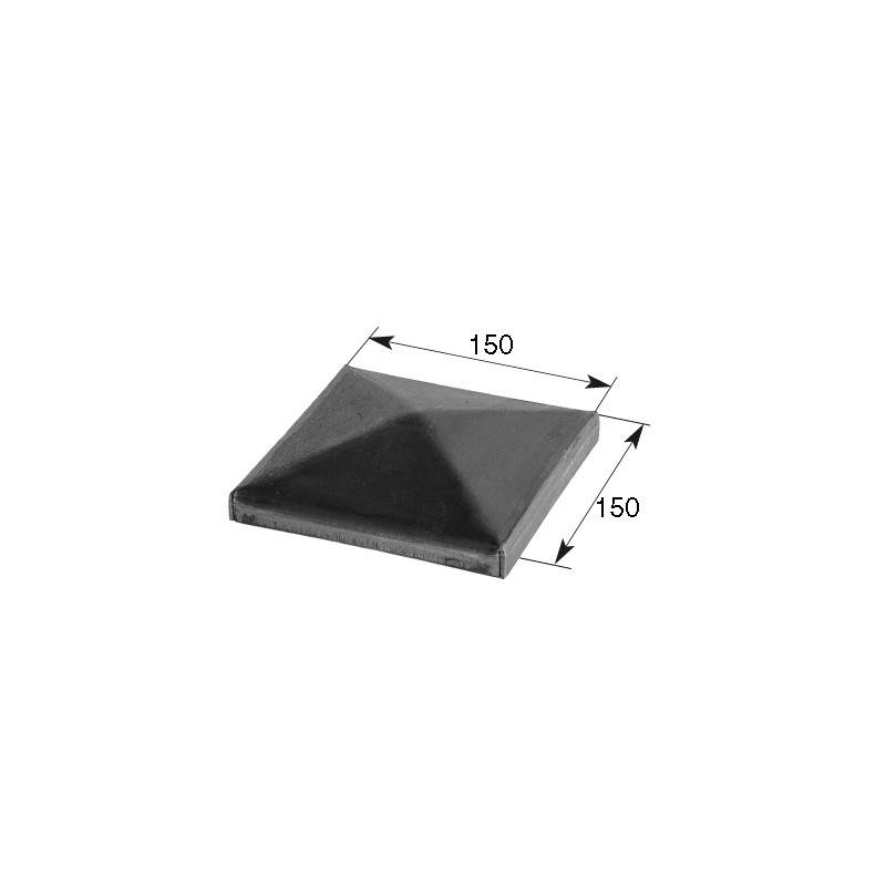 Simon&cie - chapeau en acier 150x150mm forme pyramidale pour poteau acier carré_0