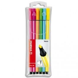 STABILO  POCHETTE 6 FEUTRES PEN 68 FLUO