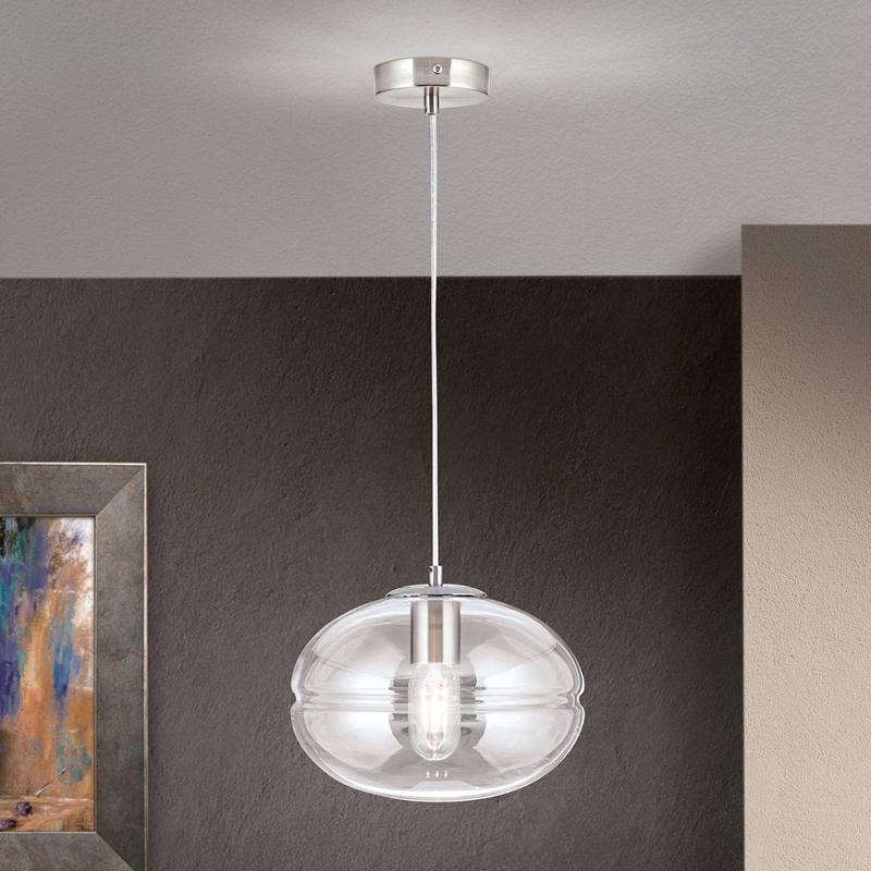 ORION SUSPENSION RICHARD MÉTAL NICKEL, VERRE TRANSPARENT