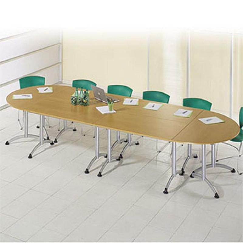 TABLE MODULAIRE ELITE 1/2 ROND Ø 140 CM - POIRIER